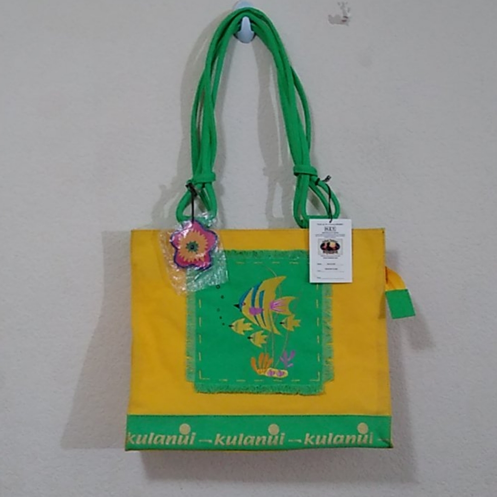 Kulanui of Hawaii Hand Bag - Yellow/ Green - OS